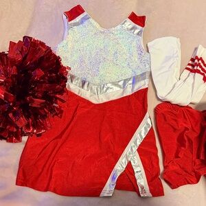 Red and Silver Cheerleader Costume for Kids